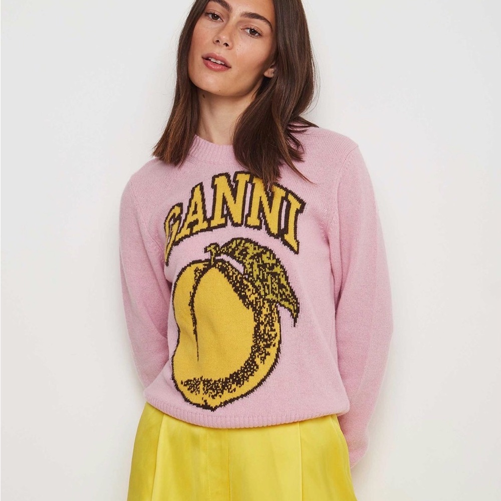 Ganni- O-Neck Peach Jumper